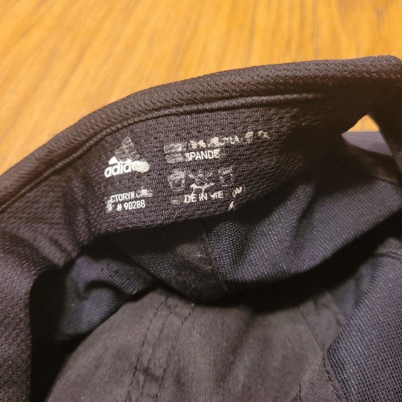 Adidas Hat Cap Strap Back Black White Logo Aeroready Lightweight Athletic Mens - Picture 10 of 12